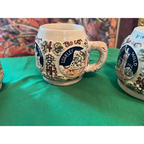 Vintage GERZ West Germany Small Mugs Set of 3 Scenic German Steins - Picture 3 of 5